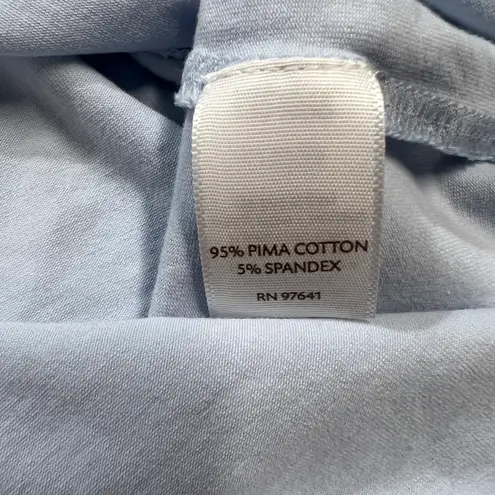 J.Jill  Light Blue Oversized Button Down Collared Pima Cotton Blouse Small EUC