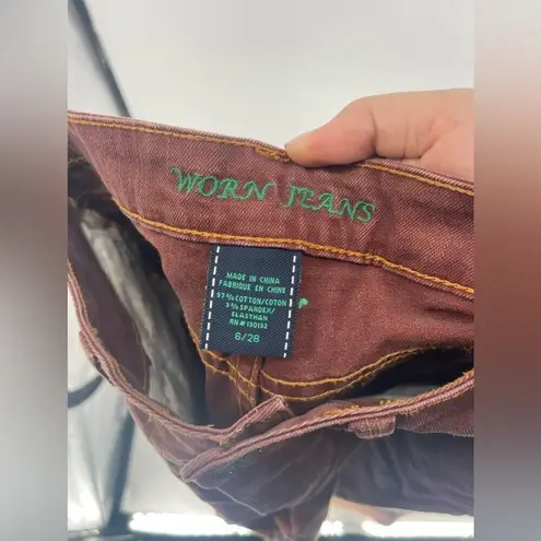 Well Worn WORN Jeans Brick Red Denim Womens Size 6 / 28 Colored Wash Casual