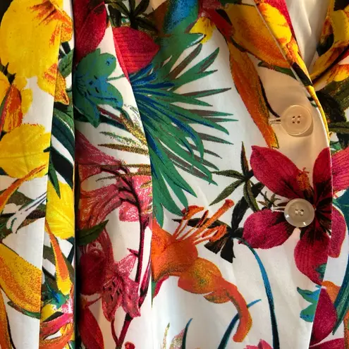 Boston Proper Woman’s Tropical Floral Long Sleeve Blazer Sz 8