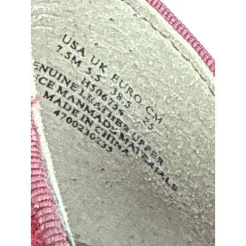 Hush Puppies Size 7.5 Burgundy Suede Slip-On Shoes Embroidered Detail