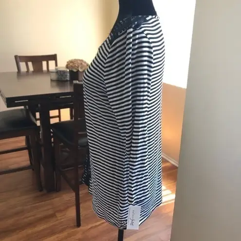 Maison Jules Womens Lace Trim Knit Blouse