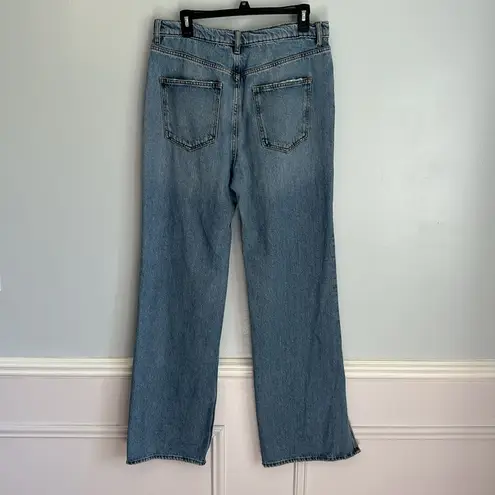 Free People  We The Free High Waist Slit Hem Straight Jeans Vintage Light 31