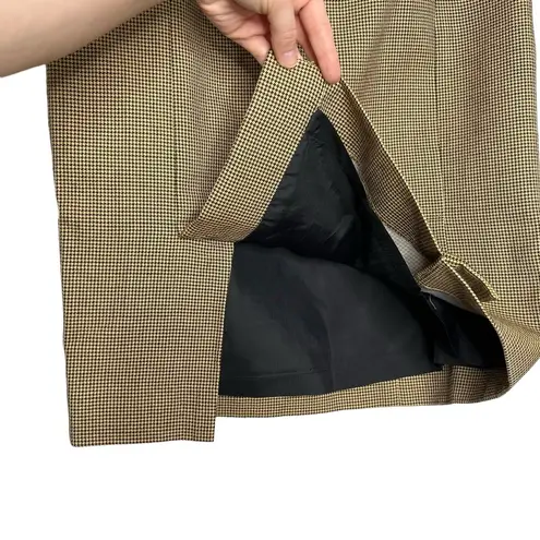 Carlisle Micro Houndstooth Wool Silk Blend Academia Pencil Skirt