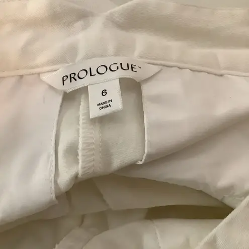 Prologue White Wide Leg High Rise Dress Pants Size 6