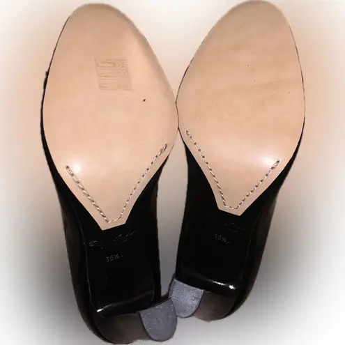 Ralph Lauren Purple Label Mallorie Black Patent Leather Bow Pumps Heels 35.5B Size undefined