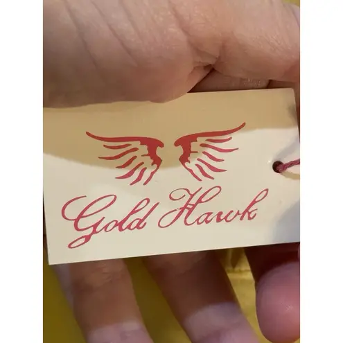 Gold Hawk 100% Silk & Lace Tunic In Butter Cup Yellow Size Small