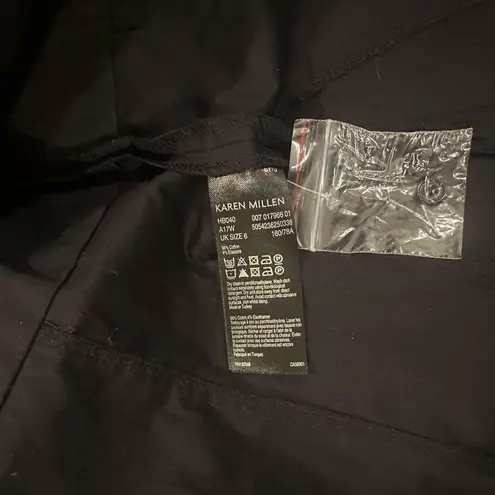 Karen Millen Panelled Waist Shirt black buff sleeve blouse