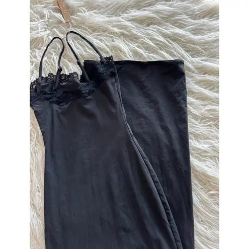 SKIMS Fits Everybody Lace Long Slip Dress Onyx Size XXS