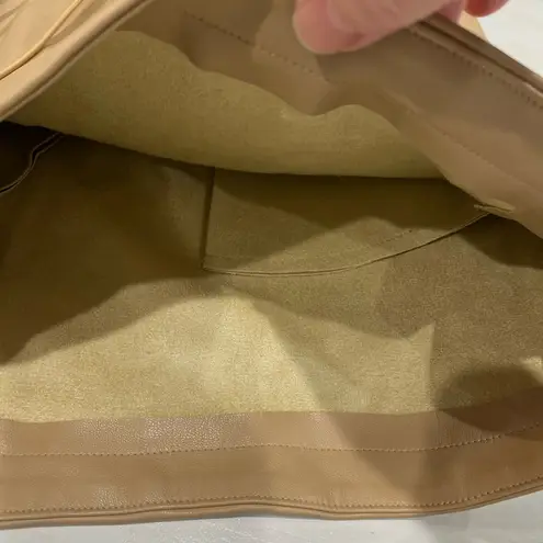 Aaron & Amber Faux leather vegan drawstring shorts brown Tan Size M