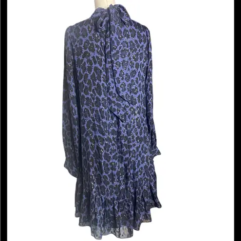 Kate Spade New York Glitter Leopard Light Adriatic Blue/Black Metallic Dress
L Blue Size L
