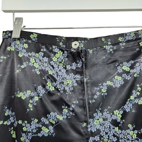 American Vintage Vintage Tracy Evans 90s Black Blue Green Floral High Waisted Straight Skirt 28