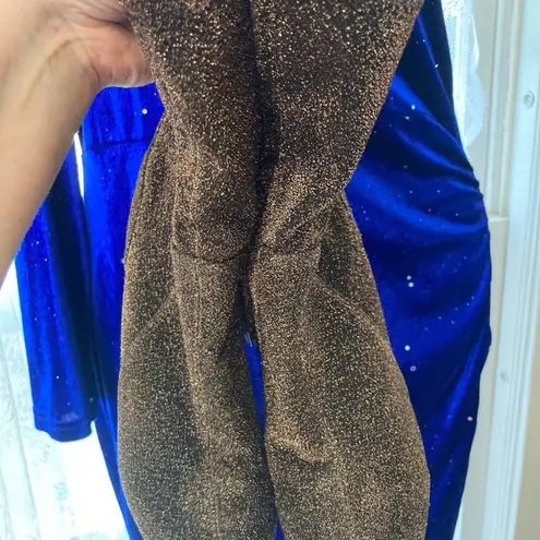 Black and Gold Glittery Healed Boots Design Lab 8 Brown