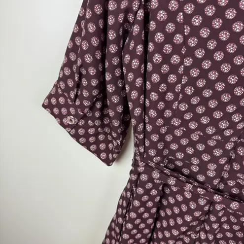 Eshakti Graphic Dot Print Crepe Sash Tie Dress 1X 18W Maxi Fit and Flare Retro