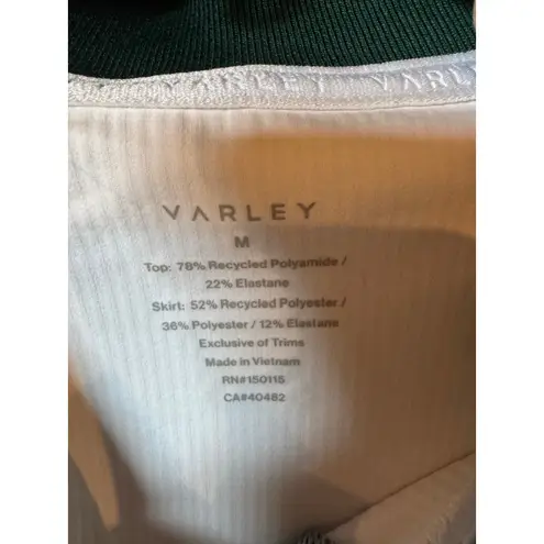 Varley Paloma Short-Sleeve Court Mini Dress White/Forest - M