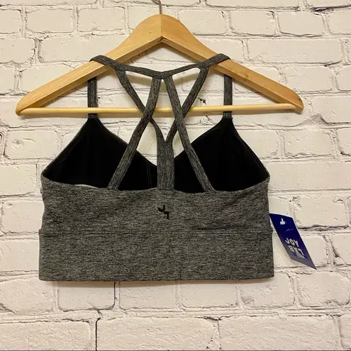 JoyLab  Women’s Strappy Longline Brushed Jersey Bra Charcoal Heather NWT