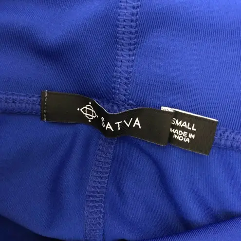 Satva Womens Leggings Full Length Moisture Wicking Shaping Cobalt Blue Size S