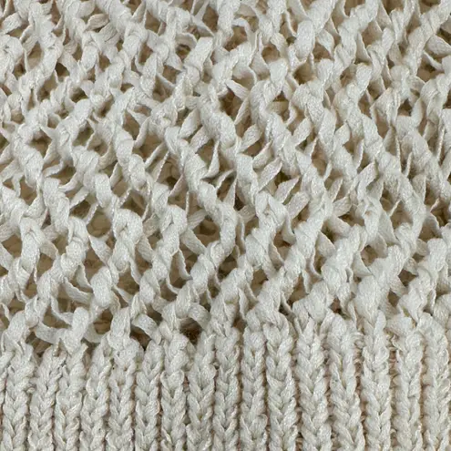 Tahari Sweater Cardigan Womens Open Knit Cream Open Front Dolman 3/4 Sleeve Top