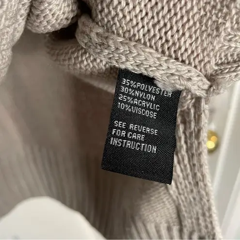 Cliché Cozy Beige Turtleneck Sweater Sleeves faux Fur Size XS cabin core chic Tan