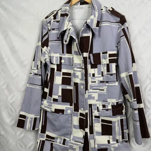 Vintage Hamnett Active London Made in Italy Geo Print Jacket Size L Brown Size L