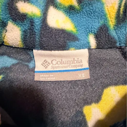 Columbia  Quarter Zip Pullover Lightweight Fleece Sweater, Women XS, Yellow Blue