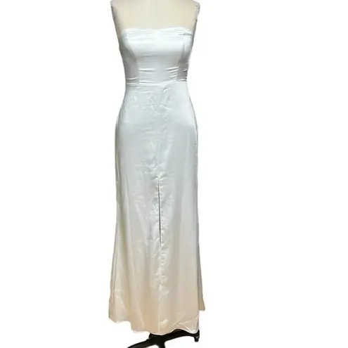 Lulus Eternal Infatuation White Satin Strapless Maxi Dress Size XS White