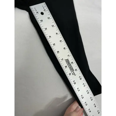 Womans Questions Pullover Sweater Medium Black 3/4 Sleeve Peekaboo Studs