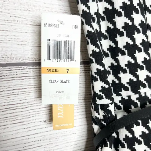 Takara NWT Black & White Houndstooth Belted Mini Dress Size 7