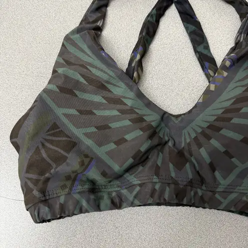 Yoga Democracy Sports Bra Womens Small Green Black Yoga Pilates Gym Strappy NWT - Image 3