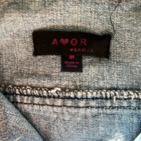 Y2K Vintage 2000s Blue and Gray Jean Jacket with Cropped Style SZ M Coat Size M