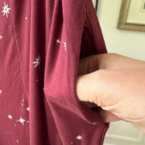 Soma NWOT Cool Nights Burgundy Star Celestial PJ Pajama Pants $54 XXL