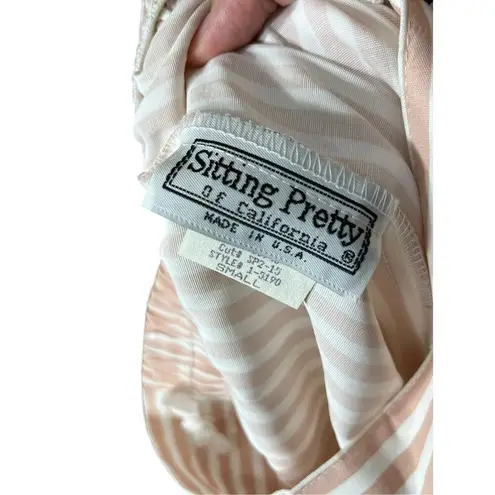 Vintage Sitting Pretty Of California 80s Stripped High Waisted Shorts Small NWT White