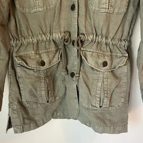 Faherty Larkspur Linen Green Utility Jacket