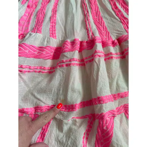 Sofia Collection Zelma Jacquard Midi Dress in Neon Hot Pink Size Small Pink