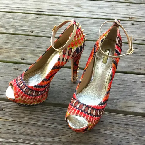 Fancy colorful dressy pumps 👠💄 Orange Size 8