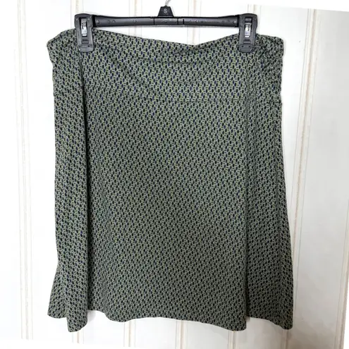 Toad & Co Womens L Green Chaka Midi Skirt Geometric Print Organic Cotton Tencel Size undefined