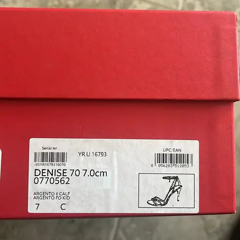 Salvatore Ferragamo Ferragamo Denise Sandals 70mm in Silver, Size 7 NEW in Box