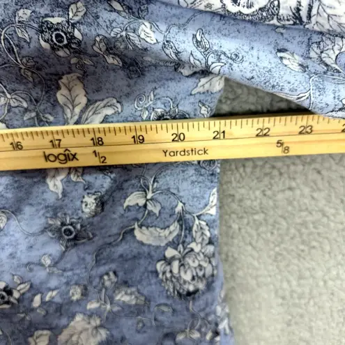 Talbots  Button Up Pajama Top‎ Womens Medium Blue Floral Long Sleeve Cotton