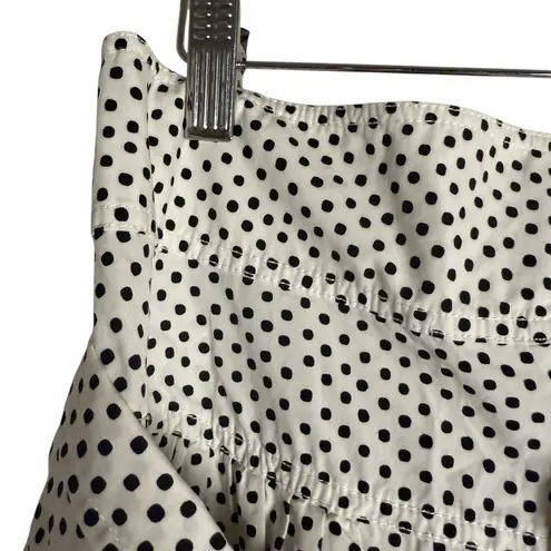 La Vie Rebecca Taylor Corinne White Black Polka Dot High Rise Tie Waist Shorts L Size L