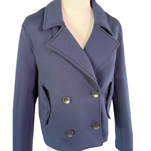Maeve Navy Double Breasted Jacket Women’s Small Knit Peacoat Anthropologie