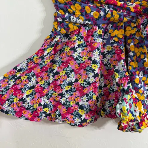Patrons of Peace DZ Wildflower Floral Multicolor Tie Front Skort Shorts Sz Small