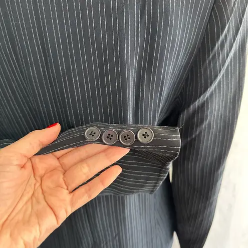 Lauren Ralph Lauren silk dark blue pinstriped suit jacket size 8