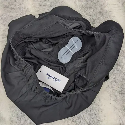 Swimsuits For All New Cargo Swim Shorts Bottoms Size 8 Black Bathing Suit Lined