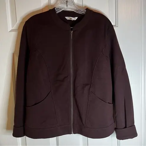 Garnet Hill Eclipse Knit Moto Jacket Size Medium Wool Blend Sustainable Outdoor