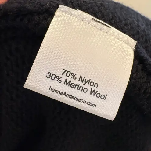 NWT Hanna Andersson Merino Wool Open Front Cardigan Sweater Black XL
