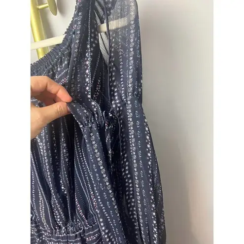 Allison New York Navy Short Off Shoulder Romper NWT Sz. M Blue Size M