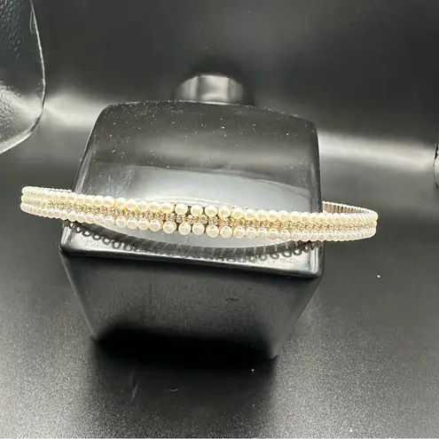 Elegant Pearl and Crystal Headband Gold