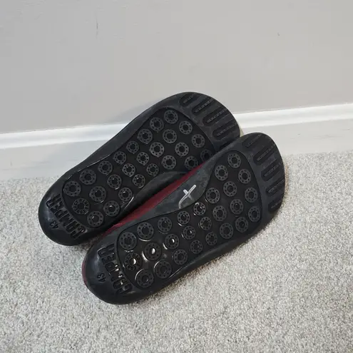 Camper Unisex Peu Red Leather Casual Comfort Barefoot Shoes Size 43 M 9.5 W 11.5 Brown