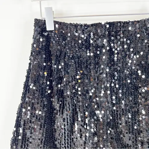 ZARA NWT  Velvet Sequin High Waist Pleat Front Shorts XS Black