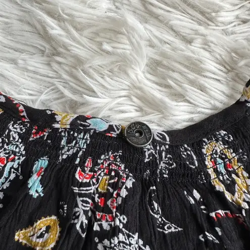 Superdry Beach Cami Top Black Paisley Size 6