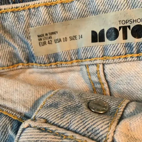 Topshop  short denim button front skirt size 10